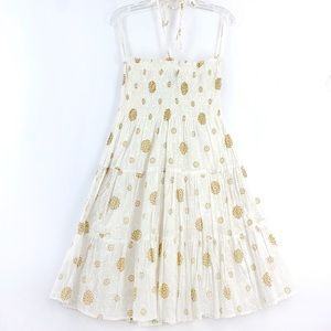 White Layered Smocked 100% Cotton